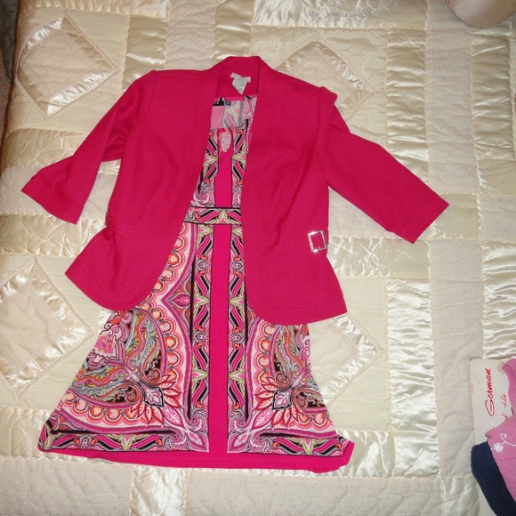 Apt. 9 Dresses & Skirts - 2 Pc Dress & Jacket Hot Pink Sz P/M